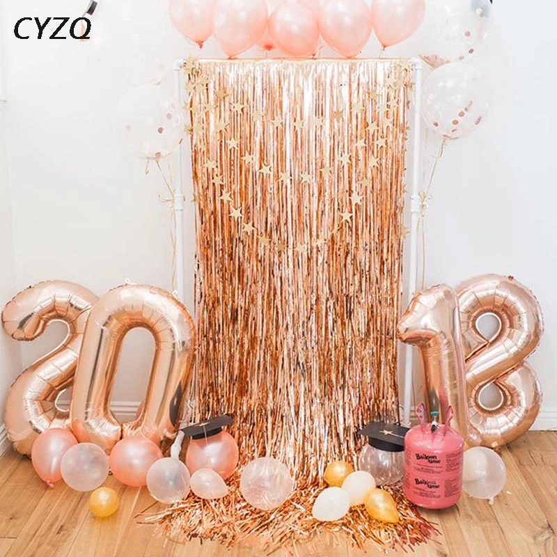 

32 inch Rose Gold Number Foil Balloons Large Digit Helium Balloons Wedding Decorations Air Balloon Birthday Party Supplies