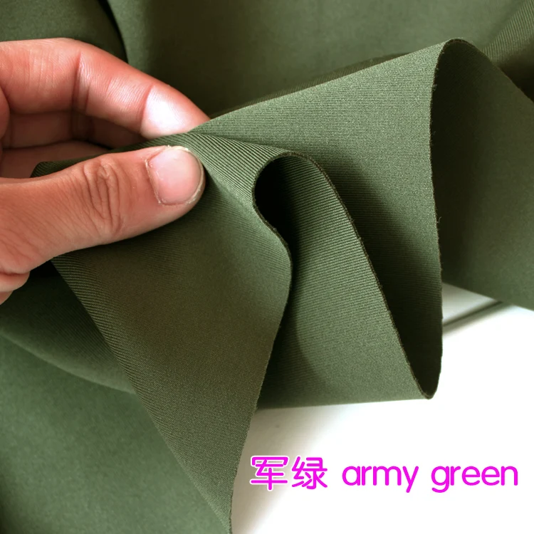 Thick Stretch Spandex Fabric Army Green Knitted Fabric Stretchy Jersey