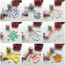 DVOTINST новорожденных реквизит для фотосъемки вязаное крючком для детей шляпа+ Наряды+ подушка комплект из 3 предметов Fotografia аксессуары студийные фотосессии