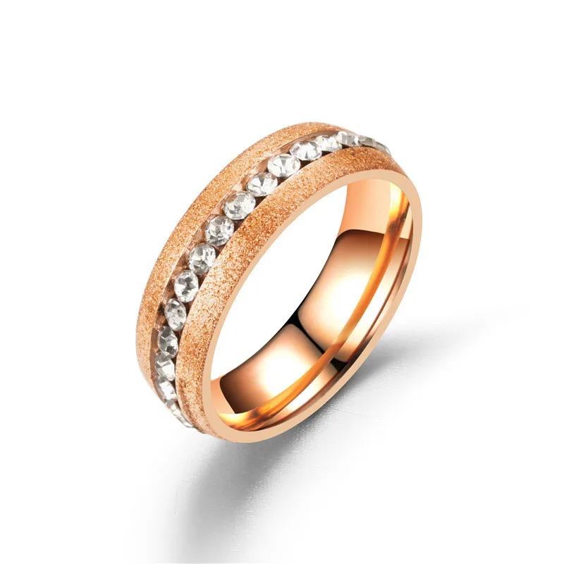 Silver Rose Gold Wedding Rings for Women Men Couple Promise Band Stainless Steel Anniversary Engagement Jewelry Alliance Bijoux