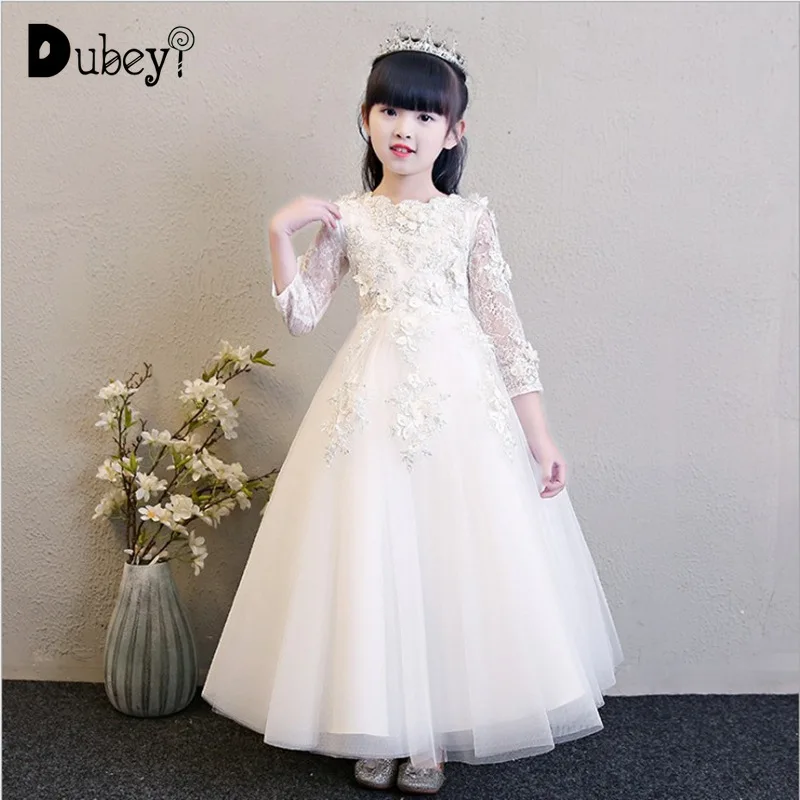 

Evening Dress Elegant Flower Girl Ball Gown Wedding Dresses Long Sleeve Plus Size Tulle Dress Luxury Short Wedding Dress