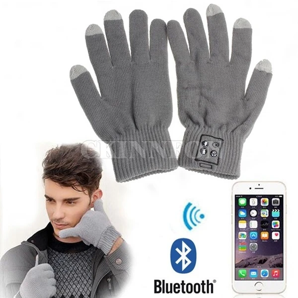 

DHL 100PCS 2PCS/Pair Winter Warmer Glove Touch Screen Bluetooth Talking Gloves Built-in Speaker/Microphone For Cellphone