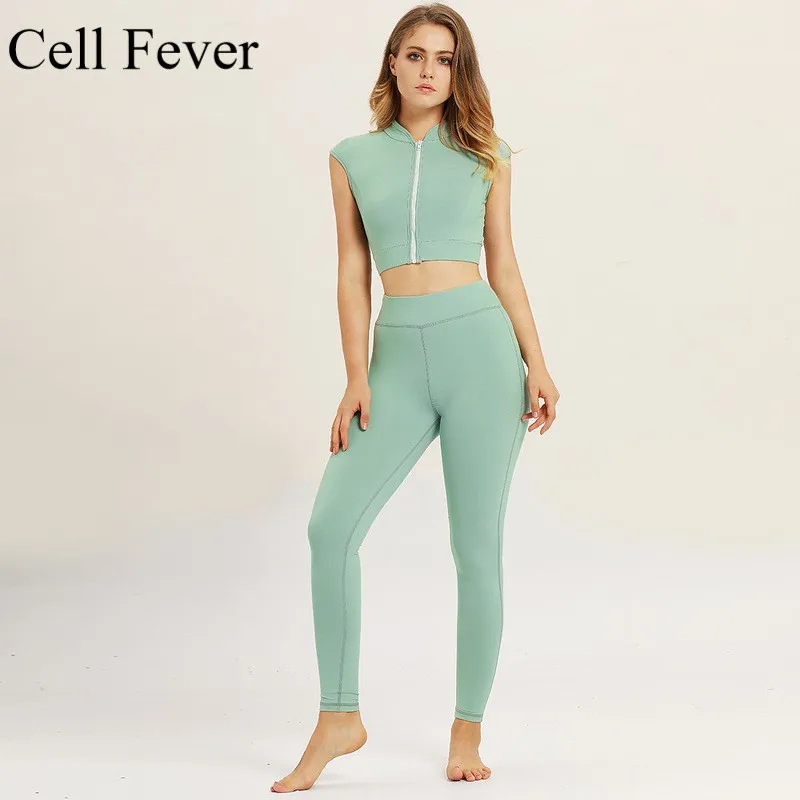 

Women Yoga Set Workout Clothes 2 Piece Gym Sets Fitness Crop Top And Push Up Leggings Female Sport Suit Running Sportswear