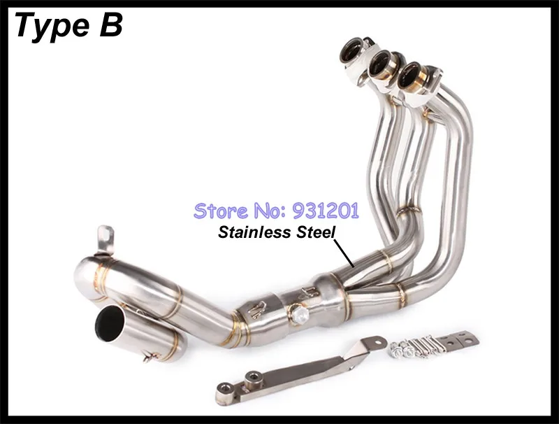 Sistema de escape de la motocicleta para Yamaha MT09 MT-09 FZ09 FZ-09 XSR900 Slip en frente de las cabeceras de medio tubo 51mm escape Moto