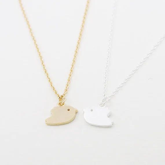 2014-Fashion-18k-Gold-Silver-Little-Sparrow-Necklace-Free-Shipping