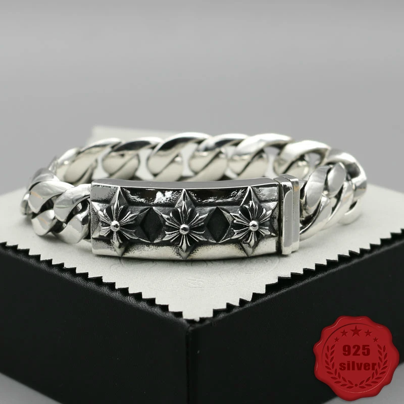 

S925 sterling silver bracelet fashion personality popular accessories new locomotive stars simple punk style 2019 hot sale