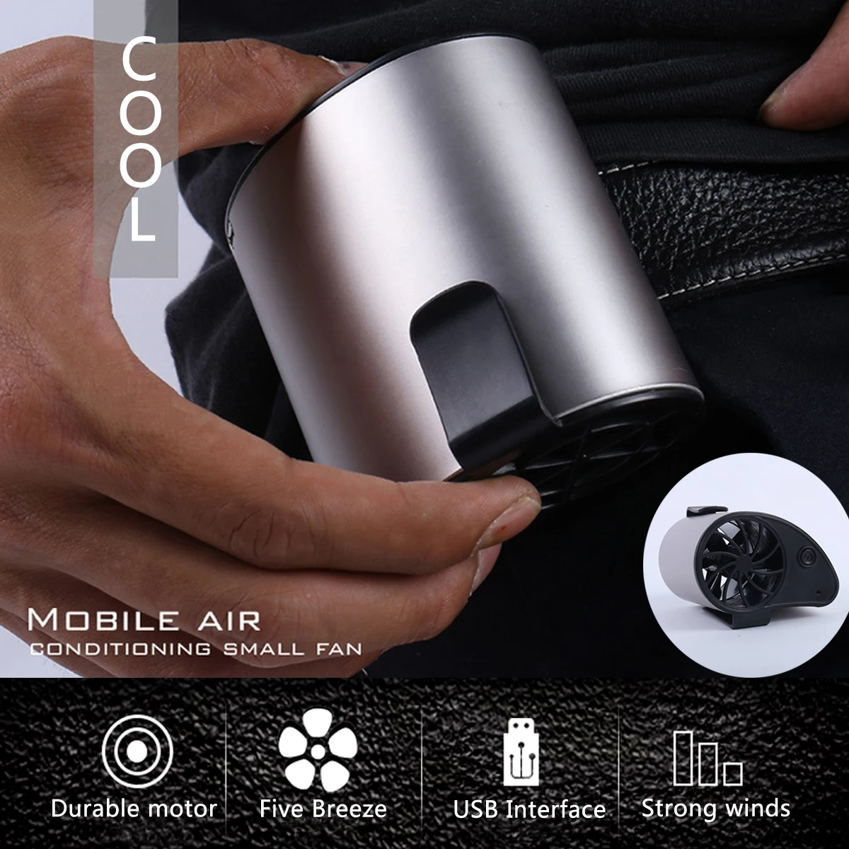 

Warmtoo Portable USB Rechargeable Mini Air Conditioner Waist Fans Mobile Air Conditioning Cooling Fans for Camping Traveler
