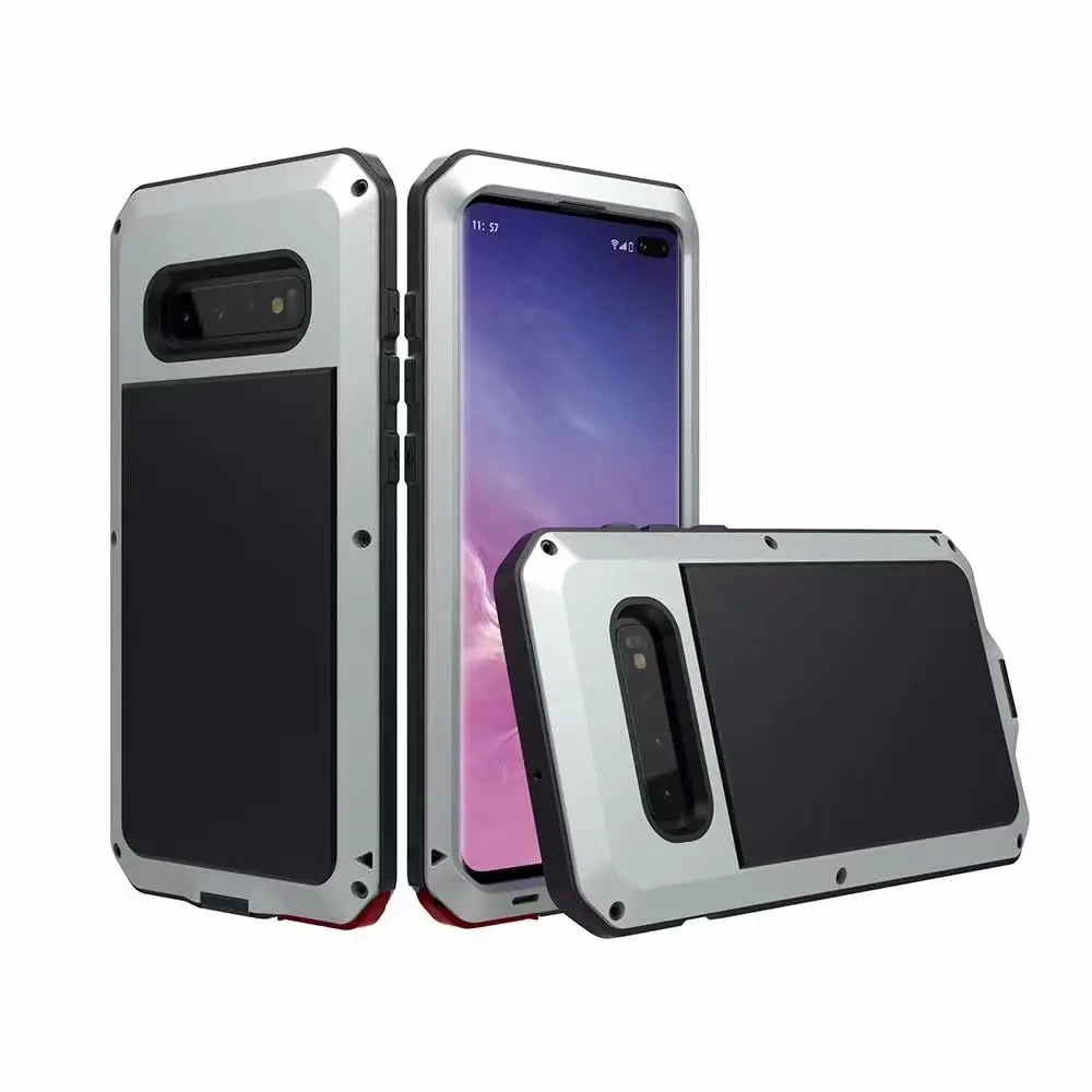 Silver Металлический водонепроницаемый чехол для телефона для samsung Galaxy S10 S10 Plus+ Спорт на открытом воздухе Heavy Duty защитный чехол-накладка для Galaxy S10E - Цвет: Silver