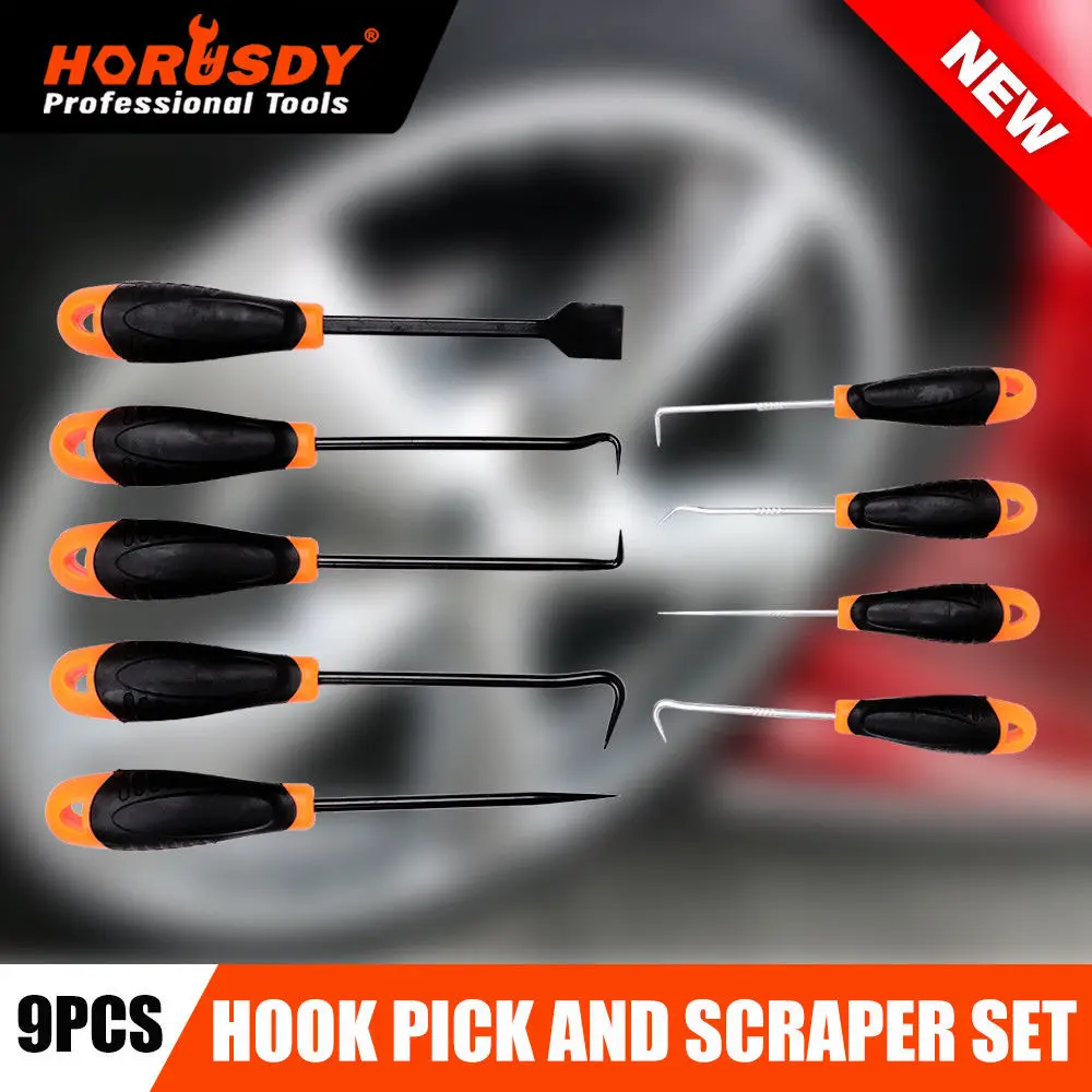 HORUSDY 9pcs Auto Car Pick And Hook Set O Ring Oil Seal Gasket Puller Remover Craft Non-slip Hand Tool Car Remover Tool Set