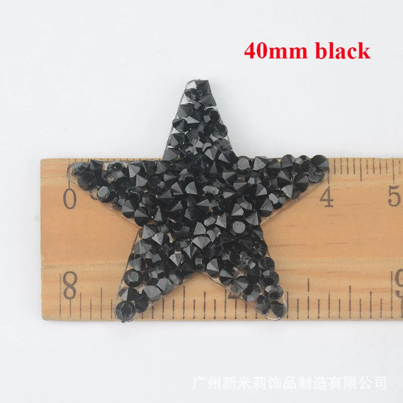 4cm black Meetee 10 шт 2,5/4/5/6/8 см Стразы патчи Вышивка «звёздочки» или «бриллианты» гладить на одежду Шапки туфель и сумки DIY ручной работы аксессуары для декора AP575 - Цвет: 4cm black