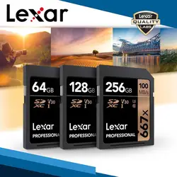 Lexar sd карта 64 Гб 667x карта памяти 128 ГБ SDXC cartao de memoria 256 г UHS-I tarjeta sd-карта s Бесплатная доставка gopro карты флэш-карты