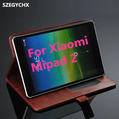 

Free shipping MiPad 2 Case Genuine Leather High Quality Tablet Case For Xiaomi MiPad 2 Cover + Gift Touchscreen pen