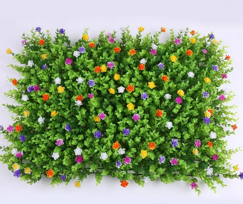 60*40cm Artificial Lawn Turf Plant Eucalyptus Grass+Flowers Lawns