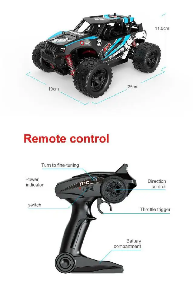 RCtown 40+ MPH 1/18 Масштаб RC Автомобиль 2,4G 4WD высокая скорость Быстрый пульт дистанционного управления Большой трек