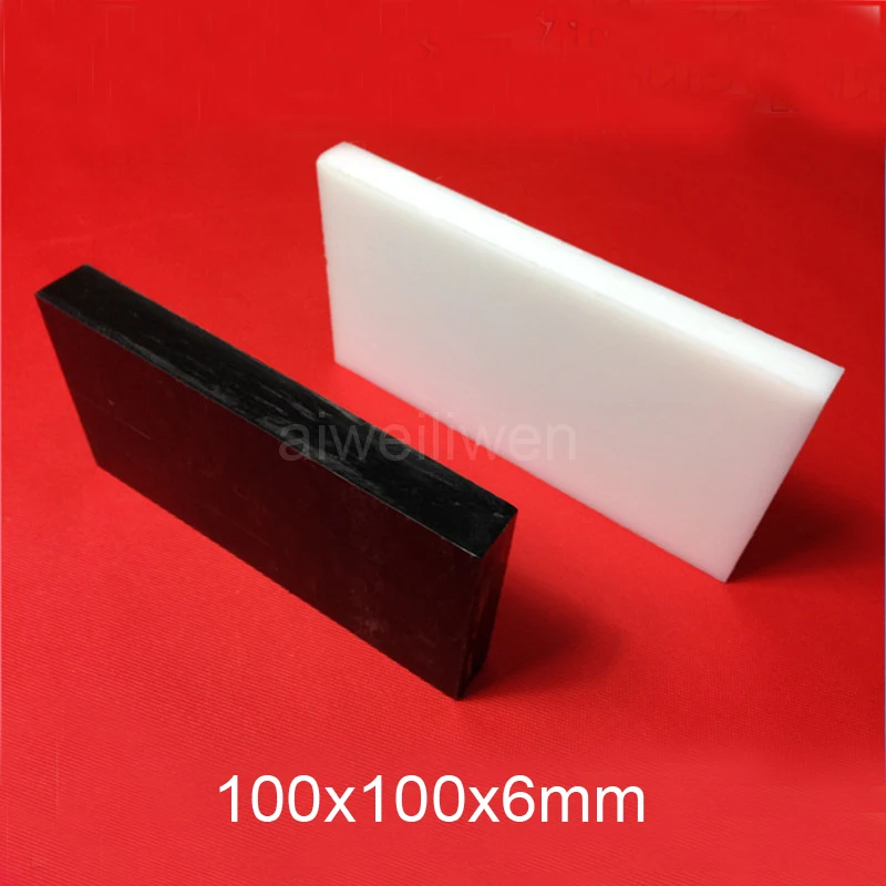 

6mm thickness 6x100x100mm white or black pom sheet Polyoxymethylene Plastic steel plate Polyformaldehyde panel board