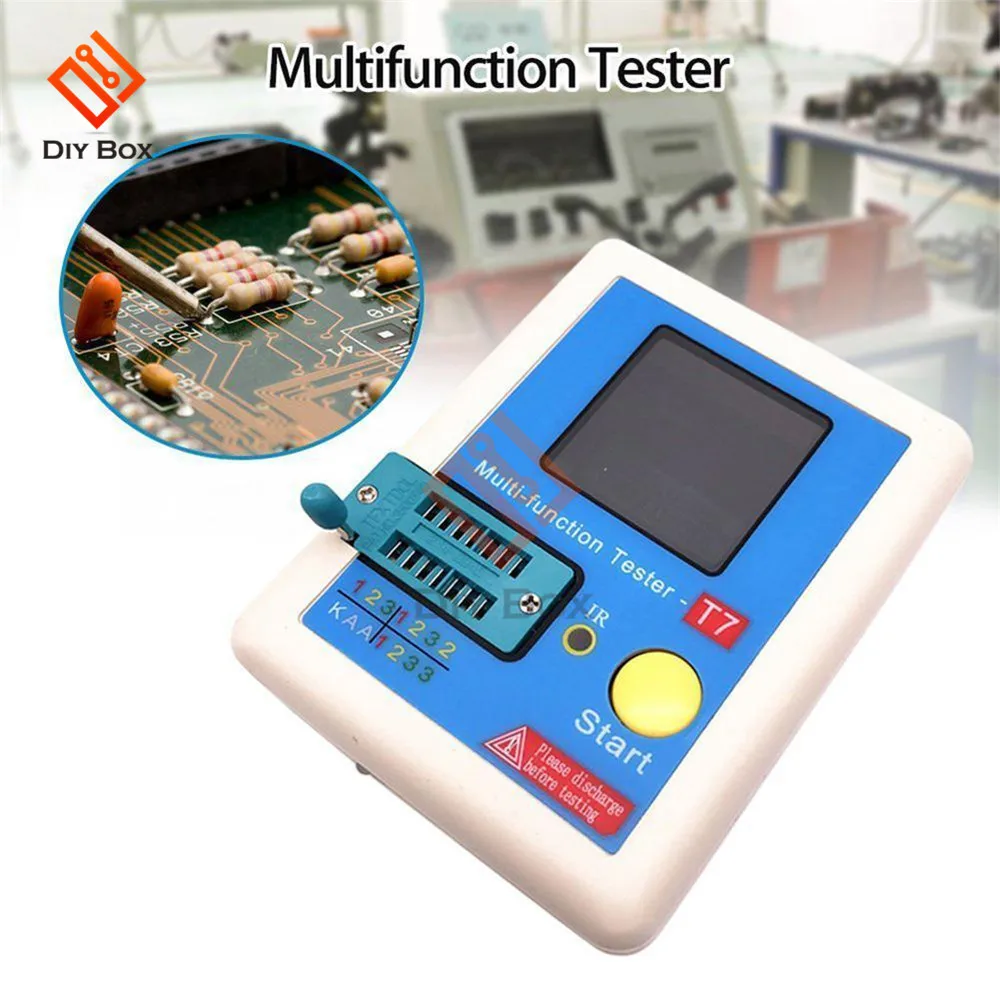 LCR-T7 Транзистор тестер TFT Диод Триод измеритель емкости LCR ESR метр NPN PNP MOSFET ИК Многофункциональный тестер мультиметр