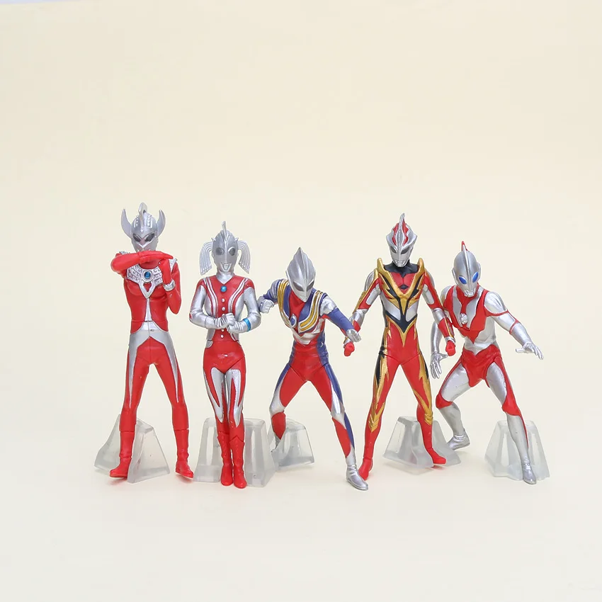 

5sets Anime Ultraman Tiga 8 Edition 5pcs/set PVC Action Figure Collectible Model Toy 12cm doll character children gift