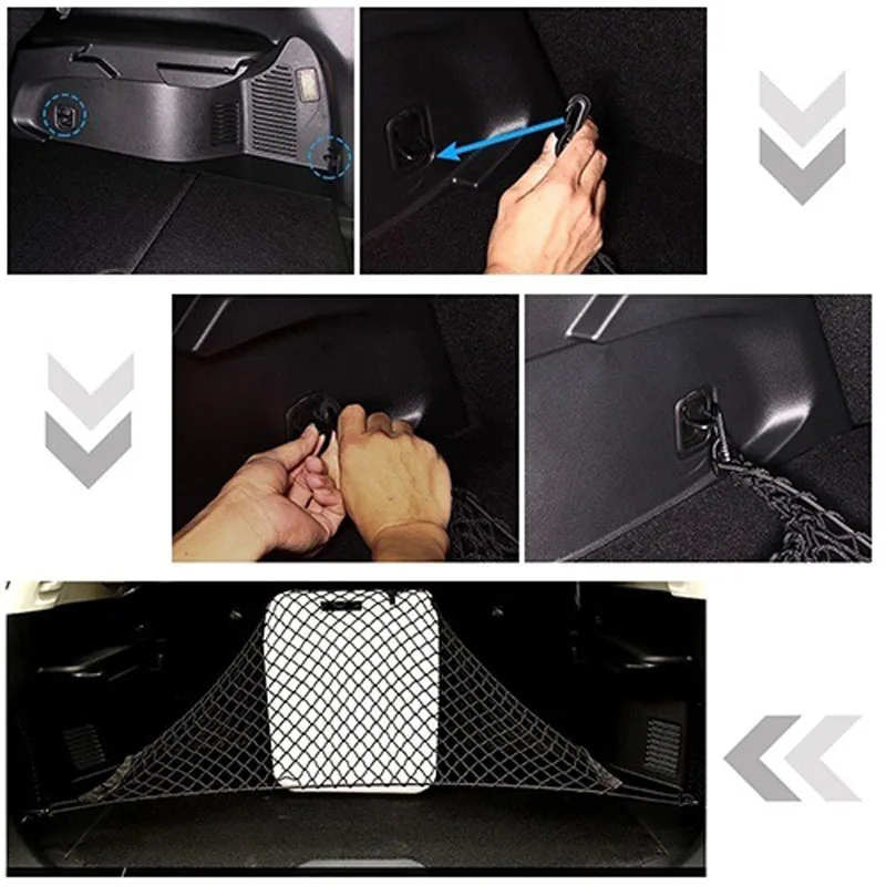 Горячий практичный полезный багажник автомобиля нейлон задний вместительный органайзер для хранения эластичная решетчатая сетка BX