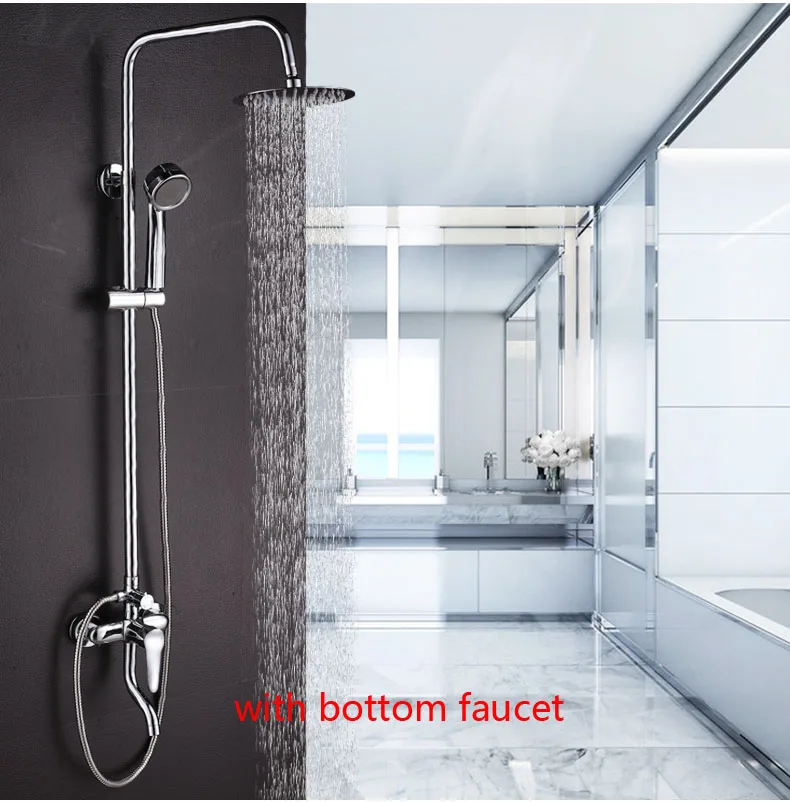 Dofaso copper Bathroom Rain shower sets shower Chrome bath set faucets Rain And Waterfall Showers Head Water Saving