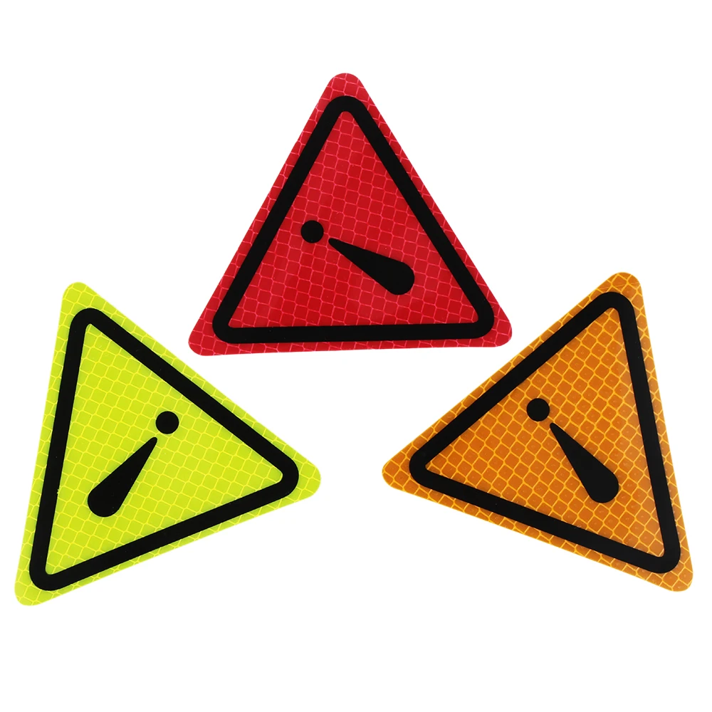 

1Pcs Reflective Stickers Car Bodywork Decorative Paster Motorcycle Triangle Warning Label DIY Reflective Warning Sticker