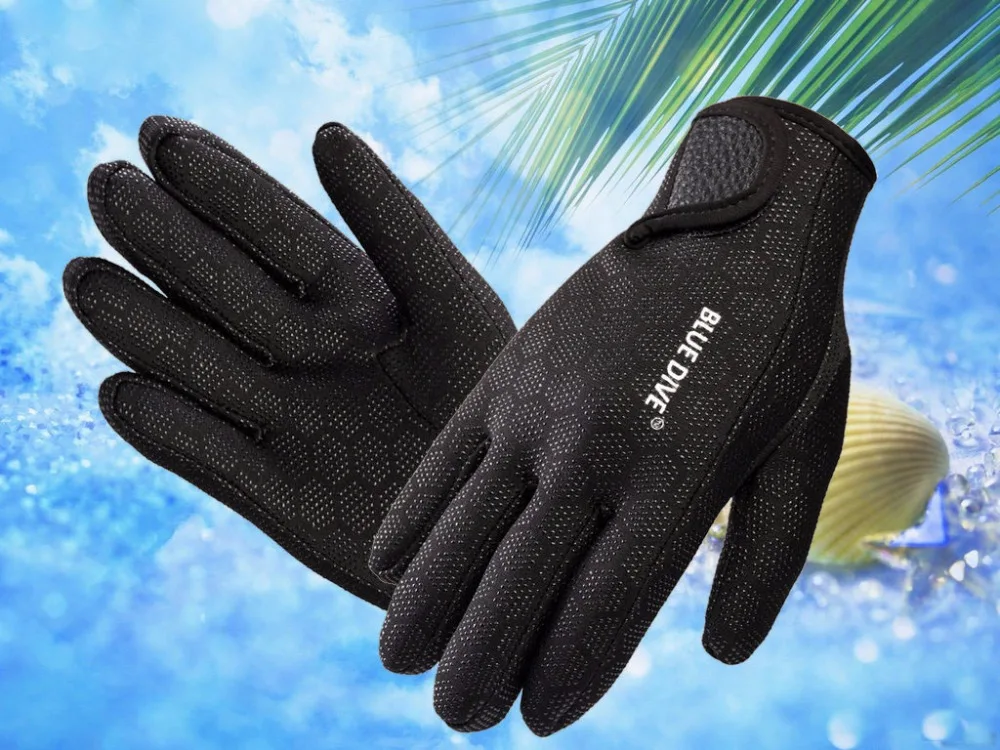 1,5 мм синие перчатки для дайвинга, неопреновые перчатки для плавания и дайвинга, перчатки из неопрена с волшебной палкой для зимнего плавания, теплые, Нескользящие