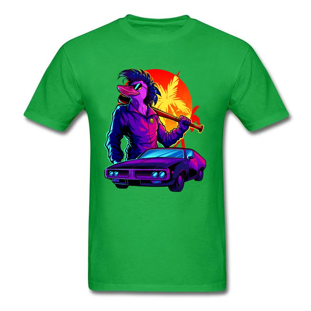 Miami Duck Normal Tops & Tees Short Sleeve for Men Pure Cotton Summer Autumn Crewneck T-shirts Unique Tee Shirt Dominant Miami Duck green