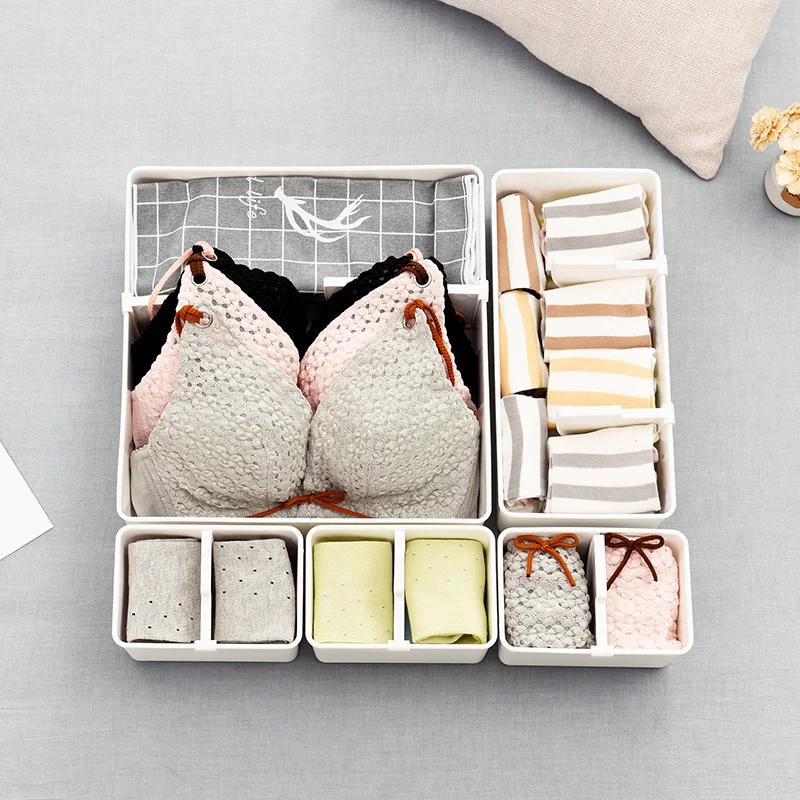 Drawer style underwear storage box compartment underwear finishing