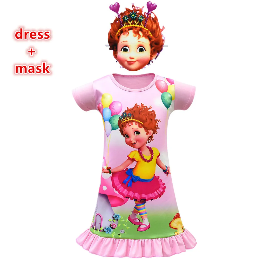 

New Summer Girl Pajamas Dresses Cartoon fancy nancy for Girls Clothes Meet Nancy Princess Party Dress Cosplay Halloween Costumes