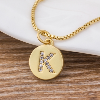 Sale Fashion Tiny Daint  Alphabet Pendants 26 Letters Necklace Gold Color for Women Girls Best Birthday Party Gift