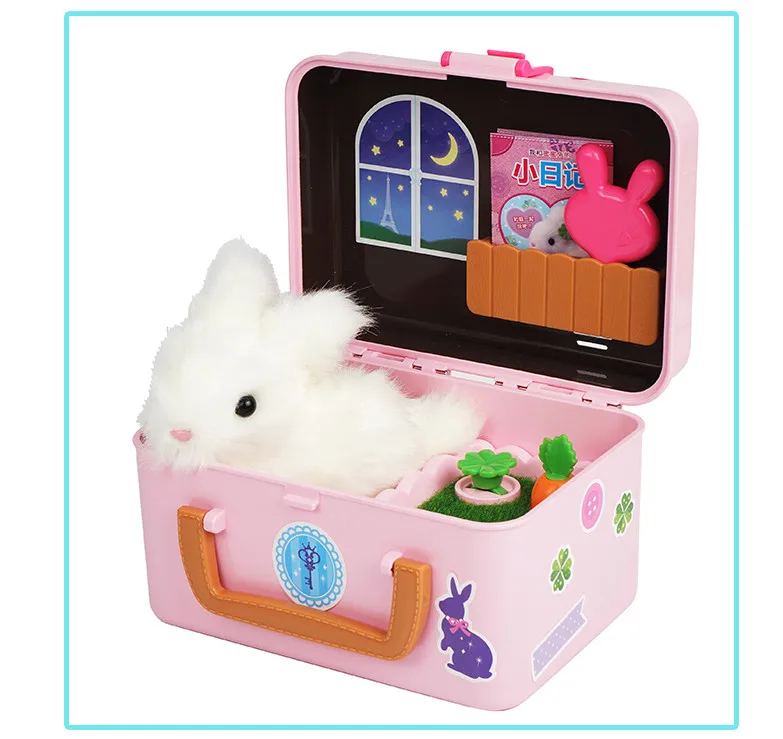 Высокое качество крутые мини кролики электронные питомцы игрушки милый кролик режим Игрушки для девочек детский подарок - Цвет: Белый