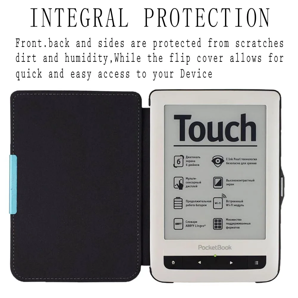 Магнитный чехол книжка для PocketBook Touch PB:622 электронной книги и Pocketbook Lux 1st 623