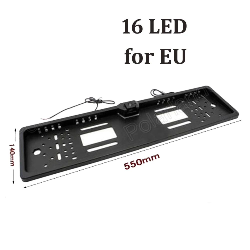 

Waterproof 135 degree EU European Car License Plate Frame Rear View Camera With 16 LED night visison reverse camera