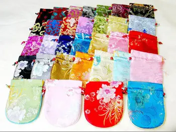 

Wholesale10pcs Chinese Handmade Double Layer 100%Silk Jewelry Pouch/Purse/Bag