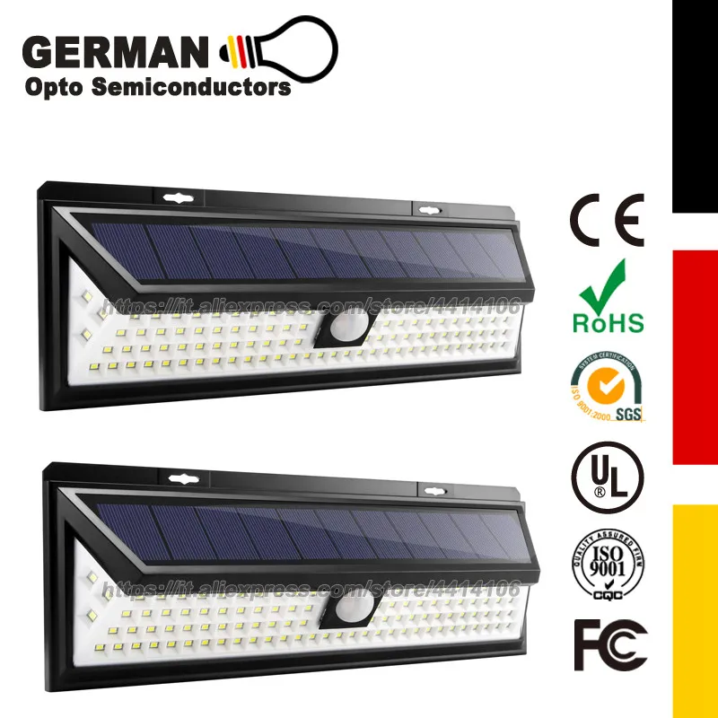 

Solar Lights Outdoor, 102 LED Waterproof 270°Wide Angle Motion Sensor Lights for Front Door, Yard, Deck, Porch, Shed, Walkway