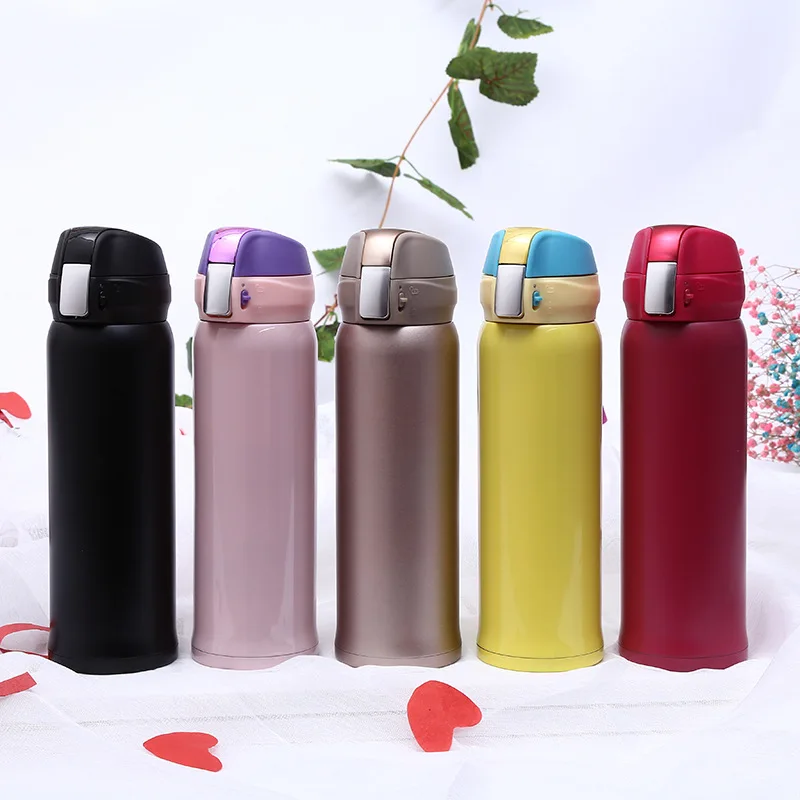 

Bounce cover Vacuum Cup Insulated Double Wall 304 Stainless Steel Mugs water bottle Sports Kettle 5 Colors