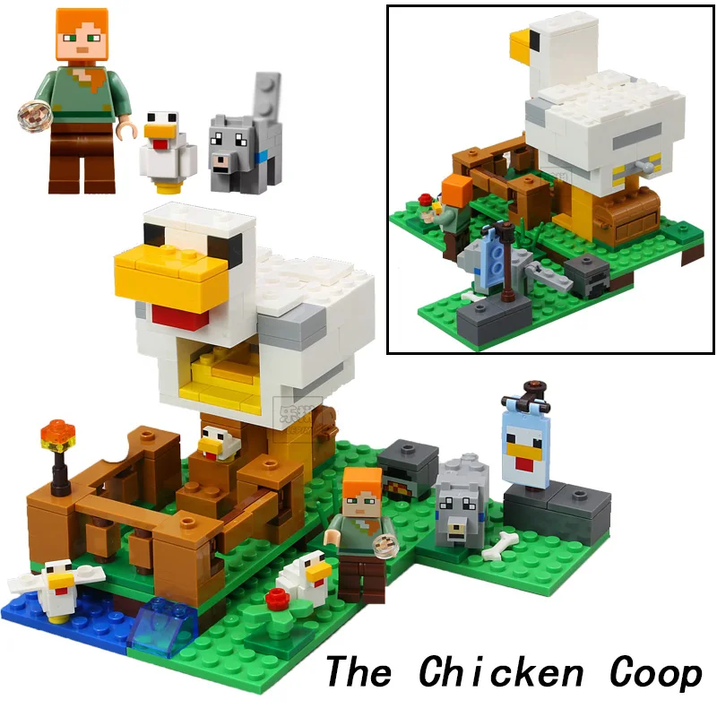 

LEPIN My World Minecraft 18035 222PCS Chicken Coop Building Block Brick enlighten toys for children Birthday legoINGly 21140