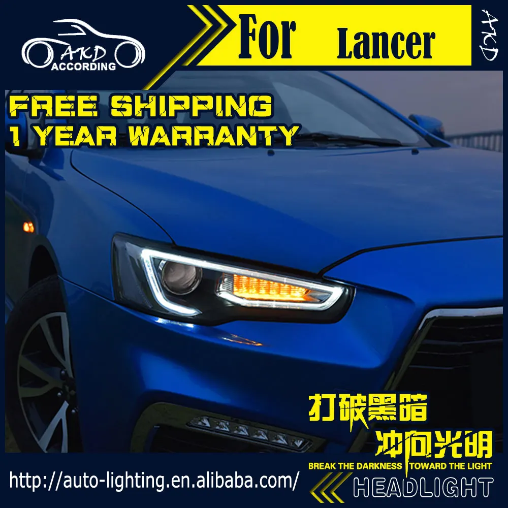 AKD автостайлинг фары для Mitsubishi Lancer 2008 2018 светодиодные DRL D2H Hid сигнал поворота Bi Xenon