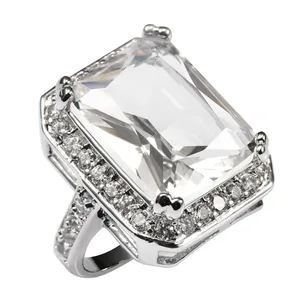 White Crystal Zircon With Multi White Crystal Zircon 925 Sterling Silver Ring For Women Size 6 7 8 9 10 11 F1482