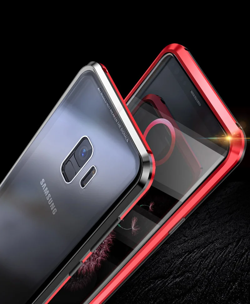 360 магнитный двойной чехол из закаленного стекла для samsung Galaxy S10 S9 Plus s10plus S8 Магнитный флип-чехол для samsung Note 10 Pro 9