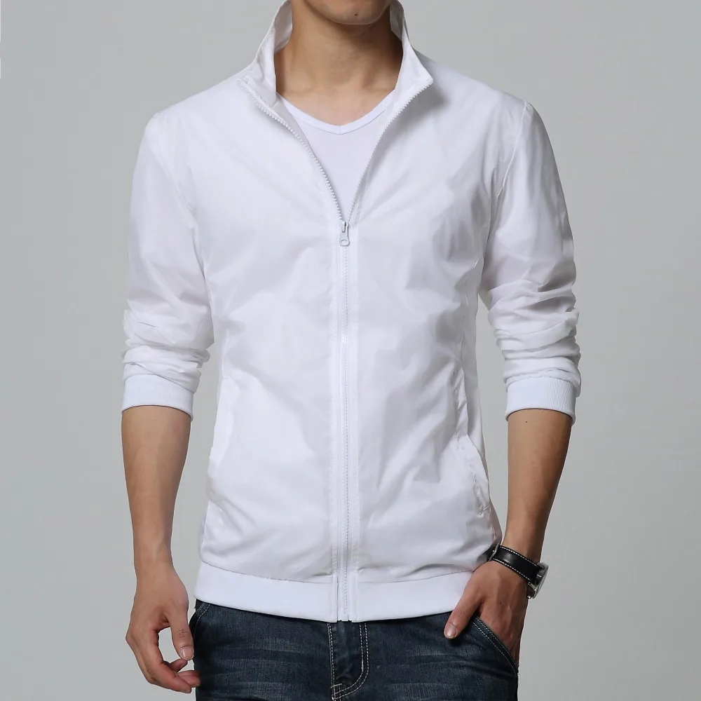 Mens White Summer Jacket Thin Coat Half 