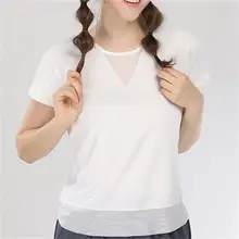 Новинка, Спортивная футболка с коротким рукавом для женщин, быстросохнущая футболка для йоги, одежда с сеткой, сексуальный топ, одежда для фитнеса