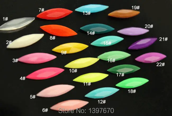 

100pcs 4x15mm various colors Marquise navette candy Fancy Acrylic Stone Pointed back Beads No holes For Jewelry Making,Garm
