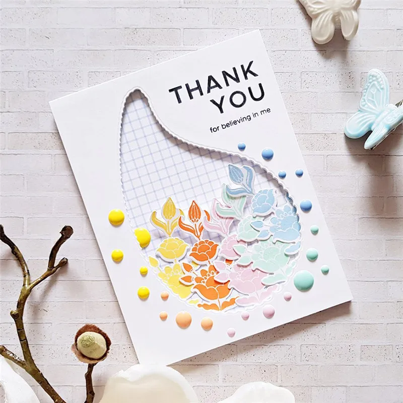 

YaMinSanNiO Leaf Flower Metal Cutting Dies for Decorative Embossing Scrapbooking Collect Craft Create Card Stencil Cutting Die