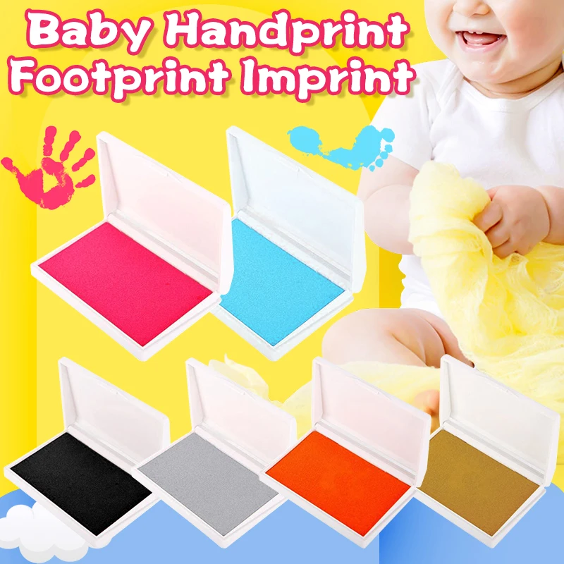 6 цветов отпечаток руки ребенка отпечаток отпечатка комплект Inkpad нетоксичный новорожденный сувениры литье след масляная печать-pad