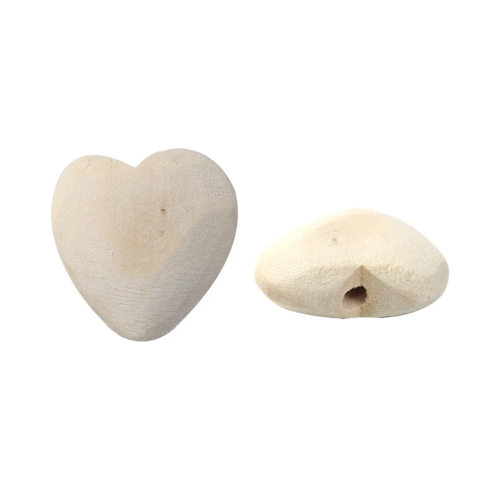 DoreenBeads натуральные деревянные разделители в форме сердца Hinoki 27 мм x 26 (1 1/8 &quotx1&quot) 25