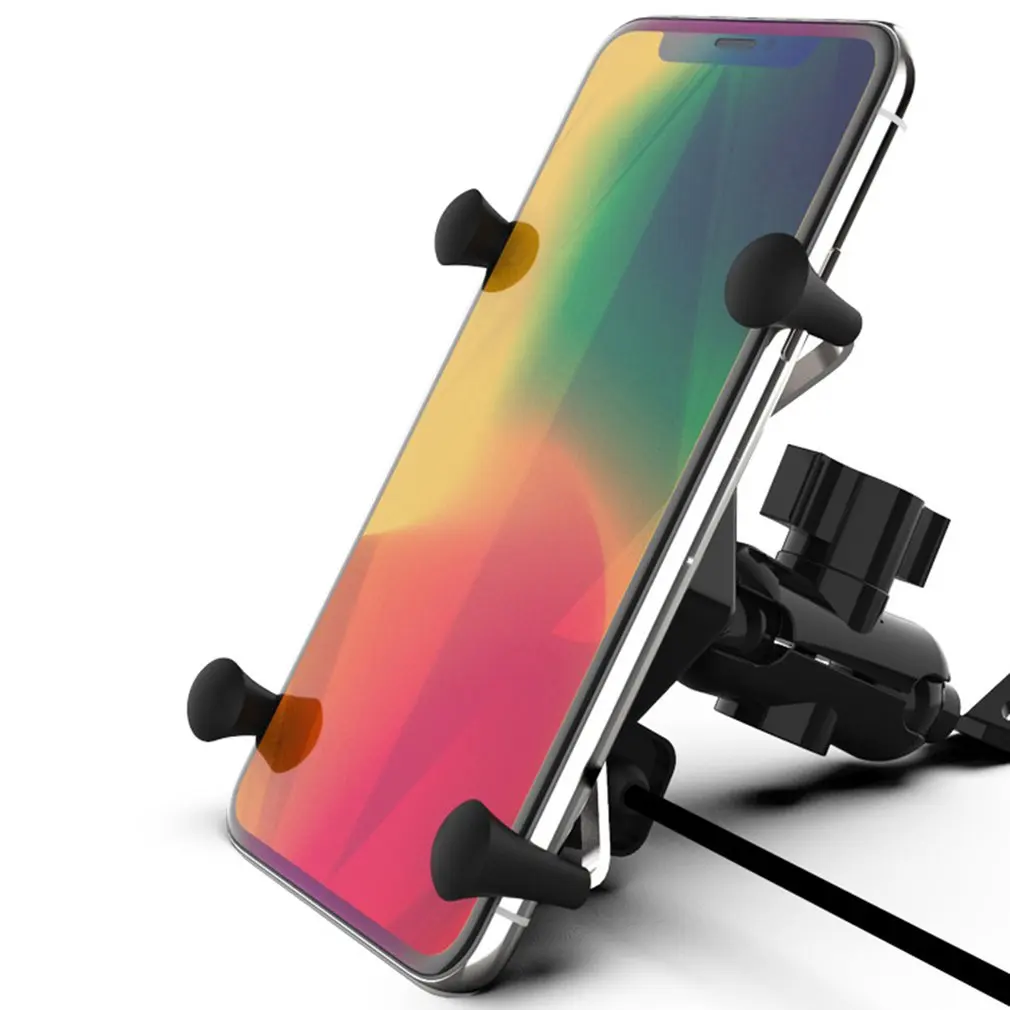 

Universal Rechargeable Motorcycle Scooter Phone Holder Handlebar Mirror Rear View Mount Holder USB Charger for Phone Hot