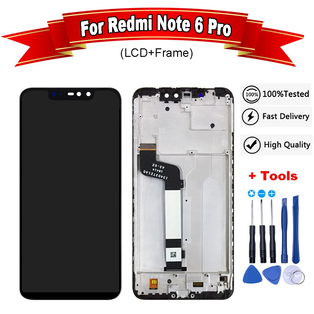 6 26 дюйма для XiaoMi Redmi Note Pro ЖК-дисплей и сенсорный экран в сборе с рамкой запасные