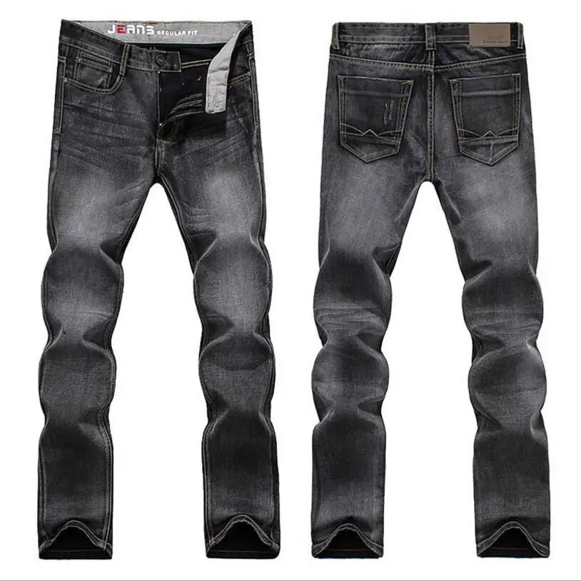 Buy Classic Denim Jeans Men's Dark Gray Straight Jeans