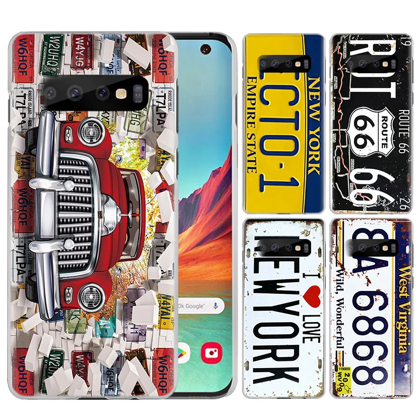 

Case for Samsung Galaxy A50 A70 S10e S10 Plus 5G Lite M30 M20 M10 Cell Phone Cases Cover Coque Vintage Old Retro License plate