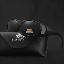 MINCL/поляризованные очки для близоруких солнцезащитных очков женские Ретро прямоугольные подходят поверх очков Солнцезащитные очки Мужские брендовые клип на очки FML